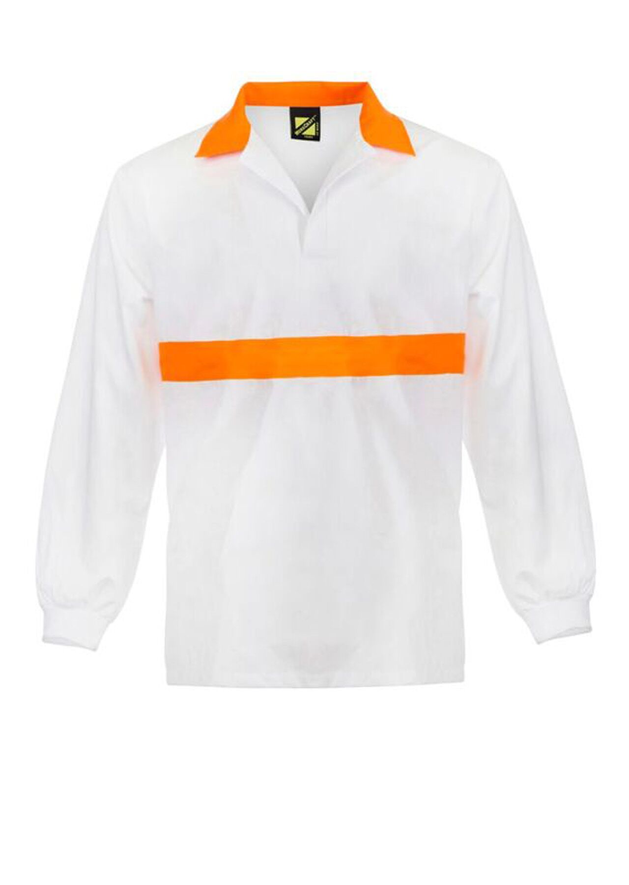 Long Sleeve Food Industry Jacshirt With Contrast Collar and Chestband
